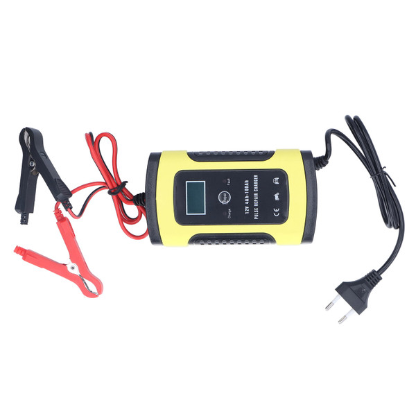 Car Battery Charger 12V 6A Quiet Cooling Fan Car Automatic Battery Charger for 4Ah to 100Ah Trucks Motorcycles Tricycles