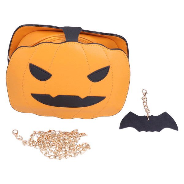 Pumpkin Shaped Tote Bag Large Capacity Halloween Candy Bag Shoulder Bag for Halloween FestivalBrown