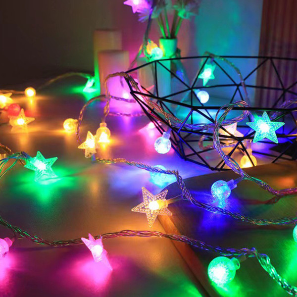 LED Star Lights String Holiday Colorful Lights Night Lights Outdoor Camping Tent Christmas Decoration Lights