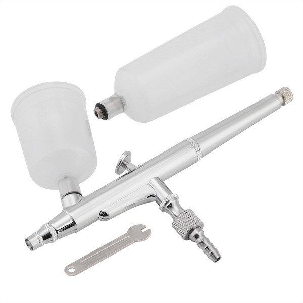Dual Action Airbrush Kit Needle Large Capacity Cup Spray Gun Paint Art Set Tools(0.3mm)