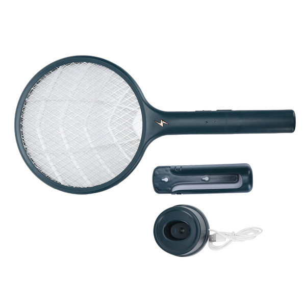 2 in 1 Mosquito Killer Lamp Electric Fly Swatter Mosquito Racket USB Charging for Home(Base de charge support mural )