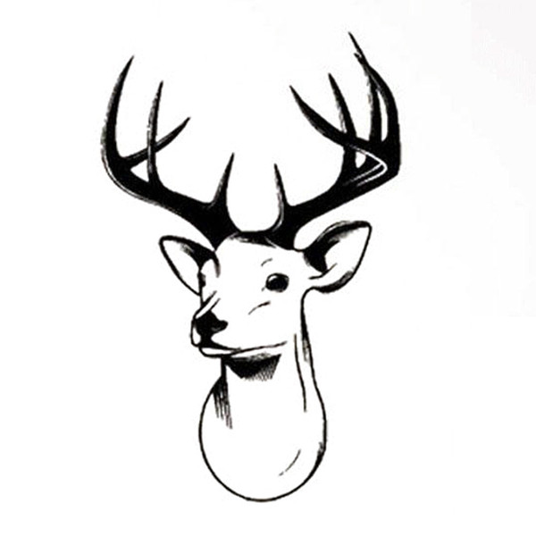 Deer Head Sticker Living Room Bedroom Backdrop Wall Decorative Decal