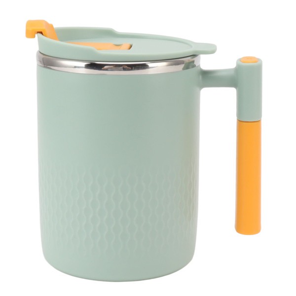 Stainless Steel Insulated Mug 450ml Coffee Mug with Handle Lid for Office School Home Green