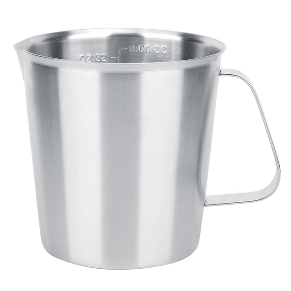 1000ml Stainless Steel Milk Frothing Jug Cup Coffee Milk Pitcher with Scale for Latte Art