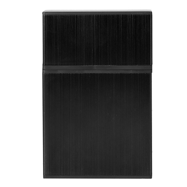 Aluminum Cigarette Case Brushed Cigarette Box Waterproof Exquisite Portable for MenBlack