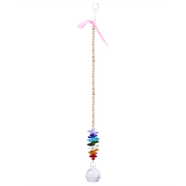 Handmade Hanging Pendant Rainbow Crystal Prisms Ball Chandelier Lamp Xmas Window Decor