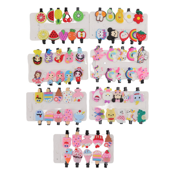 70Pcs Cute Hair Clips Assorted Cartoon Style Colorfast Bright Colors Girls Hair Clips for Party Christmas Birthday
