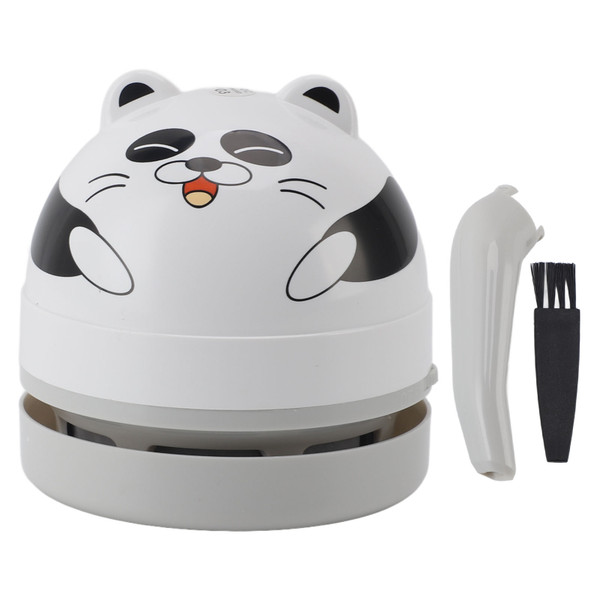 Desktop Vacuum Cleaner with Vacuum Nozzle Cleaning Brush Portable Mini Table Dust Vaccum Cleaner for Cleaning Dust Crumbs Computer Car Panda