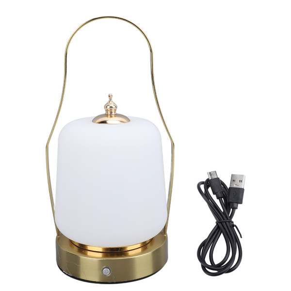 Cordless Lantern LED Retro Rechargeable Stepless Dimming 3 Lighting Modes with Handle Table Lamp for Home Bedroom Camping