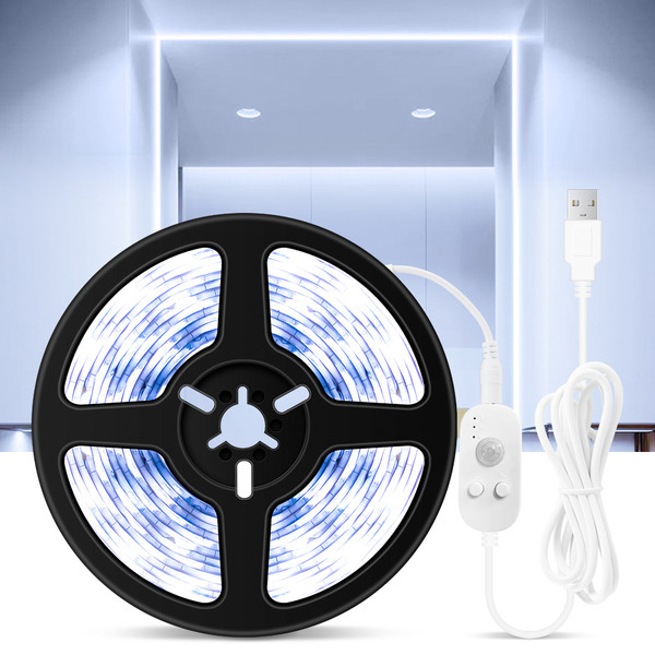 USB Dimmable LEDs Strips Light PIR Motion Sensor 3 Meter 180LEDs Rope Light for TV Computer Desktop Background Home Kitchen Decorative Lighting