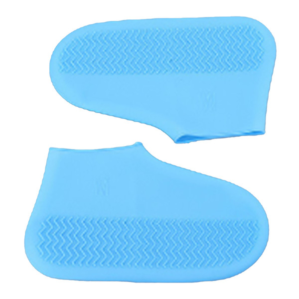 Waterproof Shoes Cover Silicone Non Slip Rain Shoe Covers Reusable Unisex Shoe Protector Overshoes for Outdoor Blue L