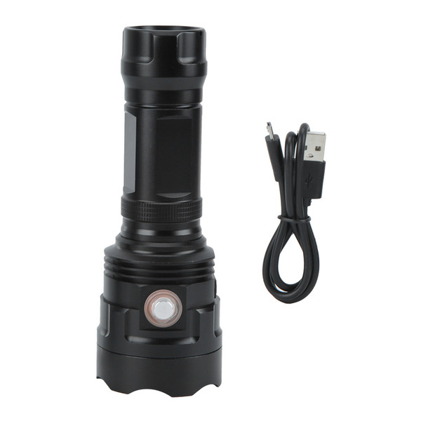 LED Flashlight High Brightness USB Charging Outdoor Waterproof Rescue Hiking Flash TorchT1U-90