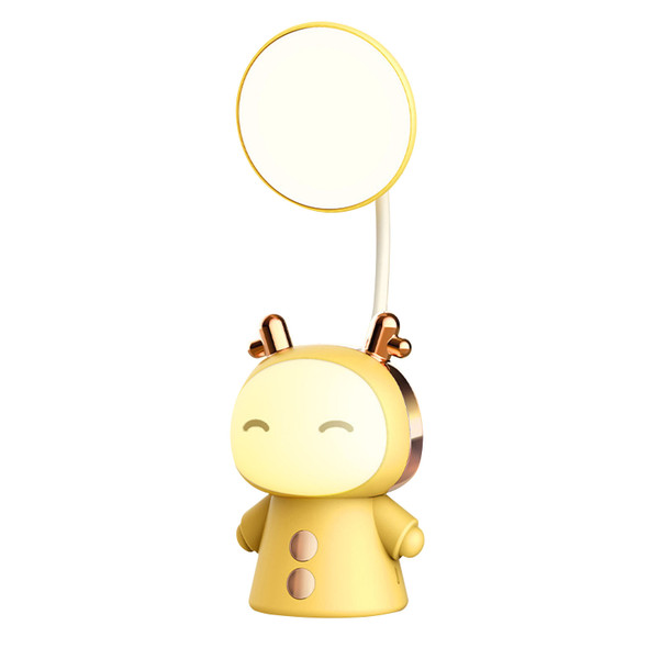 Cartoon LED Desk Lamp Creative USB Rechargeable Eye Protection Learning Reading Book Lamp Night Light for Kids Lemon Yellow