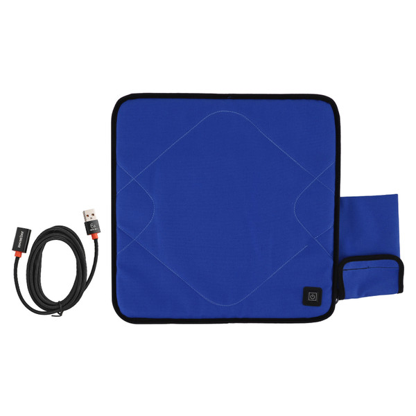 Portable Heated Seat Cushion Adjustable Temperature USB Heating Seat Cushion for Autumn Winter Camping Fishing Sapphire Blue