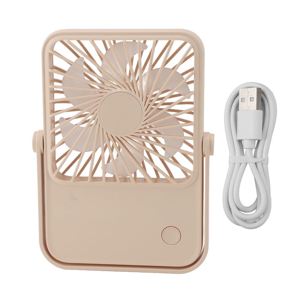 Small Desk Fan USB Powered Portable Table Fan Fast Cooling 1200mAh Rechargeable Wall Hanging Fan for Home Dormitory Office Beige