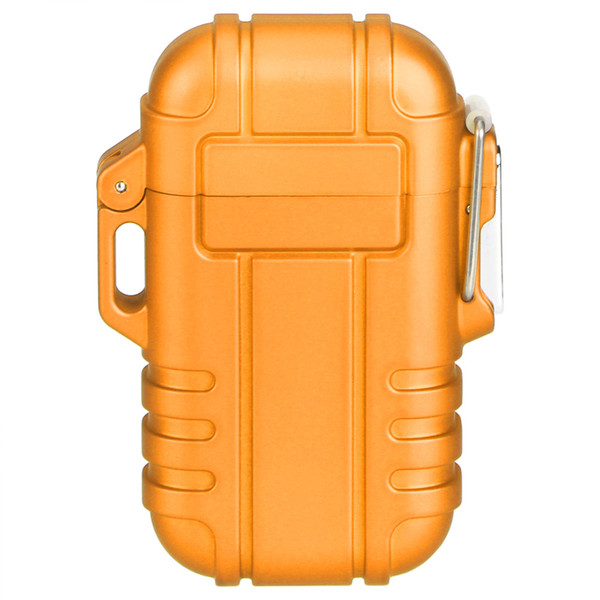Portable Gas Lighter Waterproof Windproof Lighter Igniter for Smoker Cigarettes Cigar (Orange)