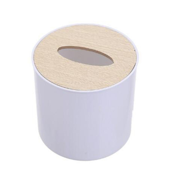 Roll Tissue Box Holder Wooden Large Capacity Simple Paper Towel Box for Bedroom Office