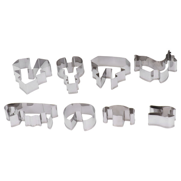 8Pcs/Set Christmas Cookie Mold Cutting Tool Stainless Steel 3D Biscuit Cutter Kitchen Baking Tool