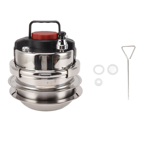 304 Stainless Steel Pressure Cooker 1.4 L for 2‑3 Person Dining Dishwasher Safe Compatible with Gas Induction Cooker