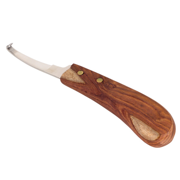 Steel Hoof Knife with Wooden Handle Pointed Cattle Livestock Hand Hoof Trimming Tool for FarmLeft Hand