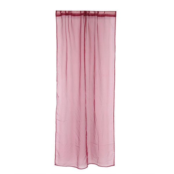 Sheer Window Curtain Bedroom Balcony Drape Curtain Window Treatment (Wine Red)