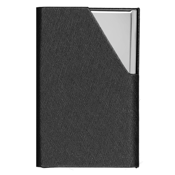 Business Card Holder Stainless Steel Innovative Name Card Case Organizer for Commercial UseBlack 007#