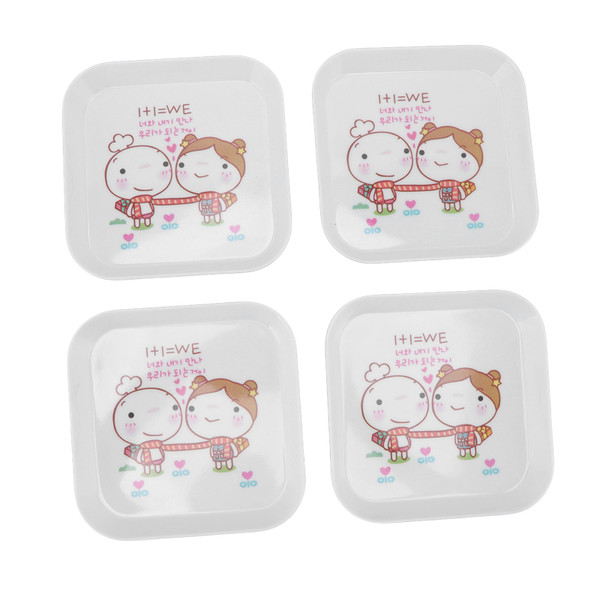4pcs Fruit Snack Plate Multifunctional Dessert Dishes for Home School Restaurant Storage Tray Spit Bone Tray Lovers