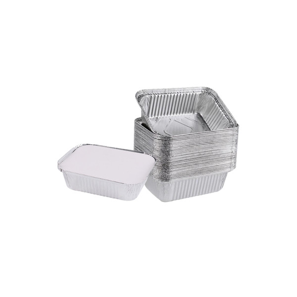 Disposable Tin Foil Box with Lid Outdoor Barbecue Baking Oven Tin Foil Bowl