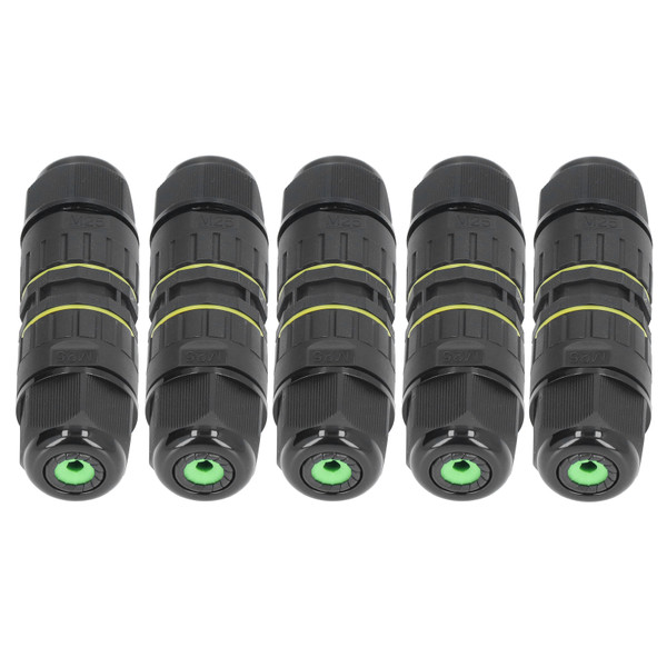 5PCS Garden Junction Box LED Light M25 3 Core Wire Connector Box IP68 Waterproof 9‑12mm Junction Box
