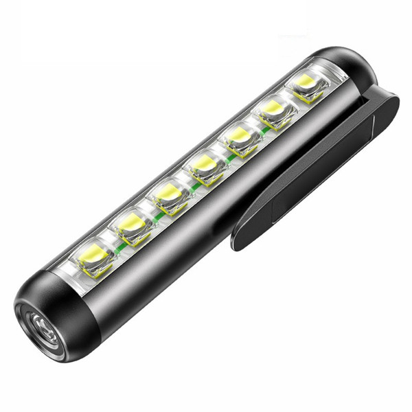 Super Bright LED Flashlight Mini Working Lamp Outdoor Hiking Camping Light Repair Lighting Pen Clip Design Strong Magnetic Adsorption Type-C Charging