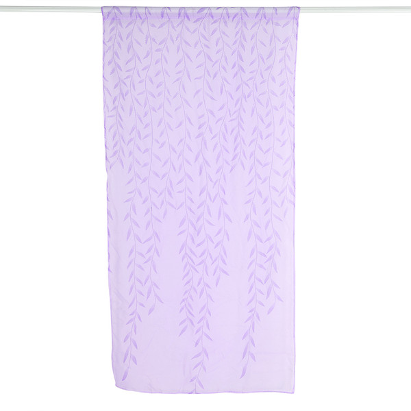 Sheer Window Rod Pocket Curtain Bedroom Balcony Drape Curtain Window Treatment(Purple)