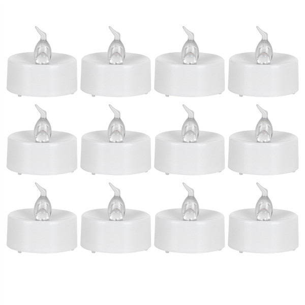 12Pcs LED Warm White Candle Light Smart Timing Electronic Candle Lamp Builtin Button Battery