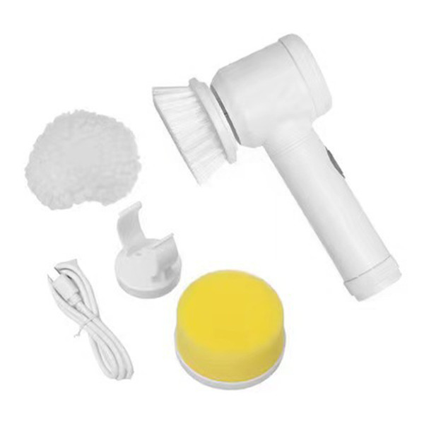 Electric Spin Scrubber with 3 Replaceable Brush Heads Electric Cleaning Brush for Bathroom Tub Tile Floor Sink Window Charging Type (Built in Battery)