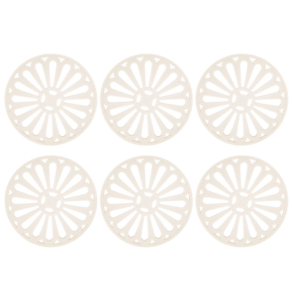 6Pcs Coaster Round Thickened Creative Insulation Pad Kitchen Table Mat Household SuppliesBeige