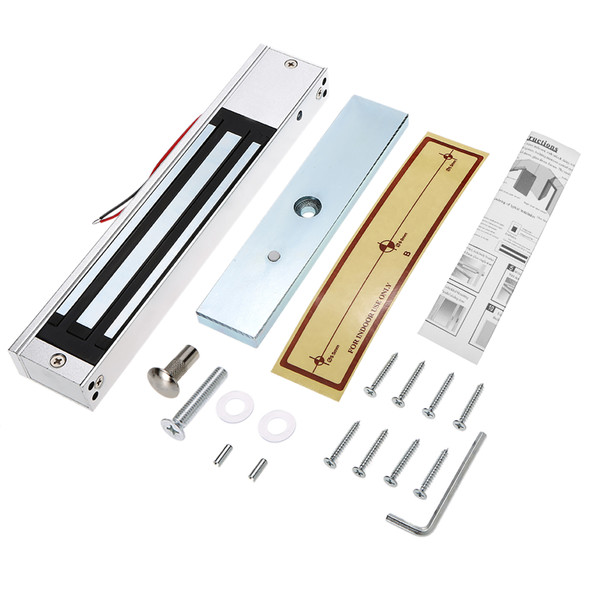 Single Door 12V Electric Magnetic Electromagnetic Lock 280KG (600LB) Holding Force for Access Control with LED Light