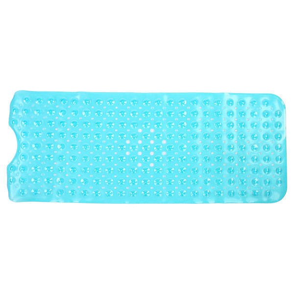 Non-Slip PVC Bathtub Shower Mat Bathroom Floor Mat with Suction Cup for Home Hotel Use(Transparent Green 40.5x101cm)