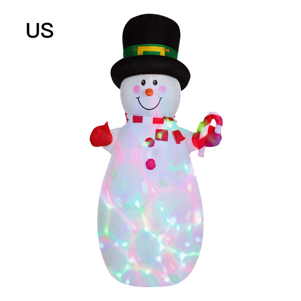 1.8m Christmas Yard Decoration Rotating Colorful Lights Inflatable Snowman Model