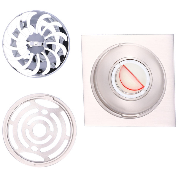 Brushed Shower Floor Drain Copper Floor Strainer for Kitchen Bathroom Balcony Supplies