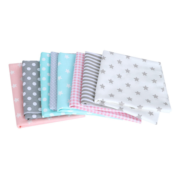 50x50cm 8Pcs Unique Star Dot Pattern Cotton Cloth Printed Cotton Fabric DIY Sewing Material
