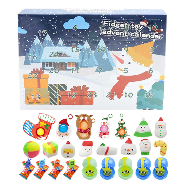 24 Pcs Christmas Advent Countdown Calendar 2021 Sensory Toy Sets Surprise Gifts For Party