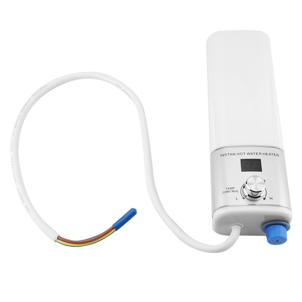 5500W 220V Mini Instant Hot Smart Water Heater Easy Installation for Kitchen Bathroom (White)