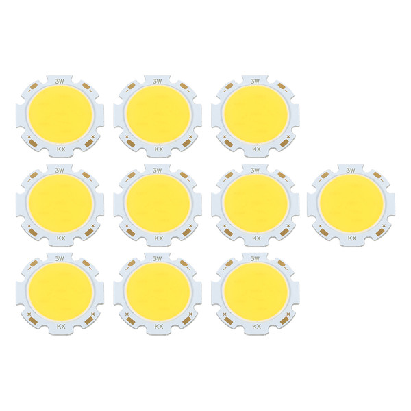 10pcs Round COB 3W High Power LED Chip Bulb Lamp Light Natural White