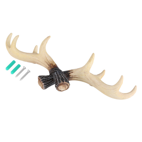 Modern Deer Decorative Wall Hook Rack Hat Coat Bag Hanger Holder Resin Room Decor Wood Color
