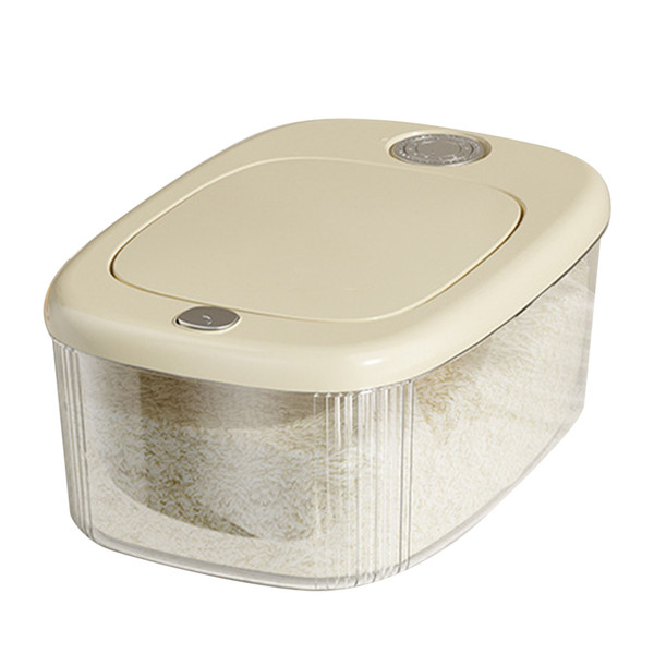 Rice Storage Container Multipurpose Large Capacity Food Grade Rice Storage Bin for Kitchen Cream White S