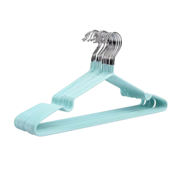 Anti Slip Clothes Hanger Stainless Steel Plastic Space Saving Adult Coat Shirt Hanger for Home Use Green
