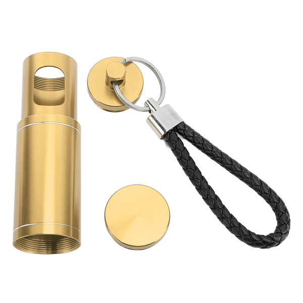 Portable Pocket Ashtray with Keychain Lanyard Retractable Circular Aluminium Alloy Mini Ashtray for Travel Camping Hiking Gold