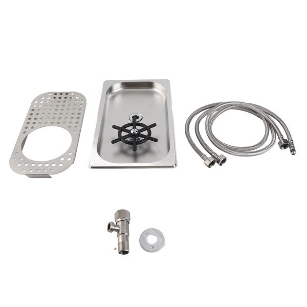 Glass Rinser Cup Washer 304 Stainless Steel Automatic Sink Bottle Washing Equipment with Drain Drip Tray for Home Coffee Shop Bar