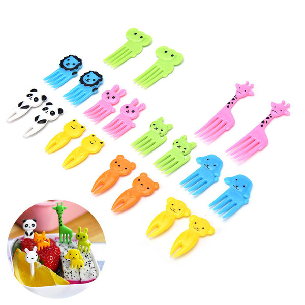 Mini Cute Cartoon Animal Food Fruit Picks Forks Lunch Box Decor for Kids