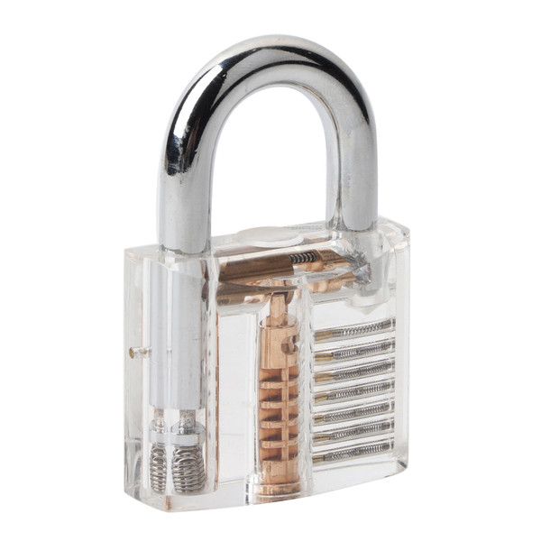 Padlock Set Pick Cutaway Practice Lock With Key Removing Hook Kit Tool Transparent