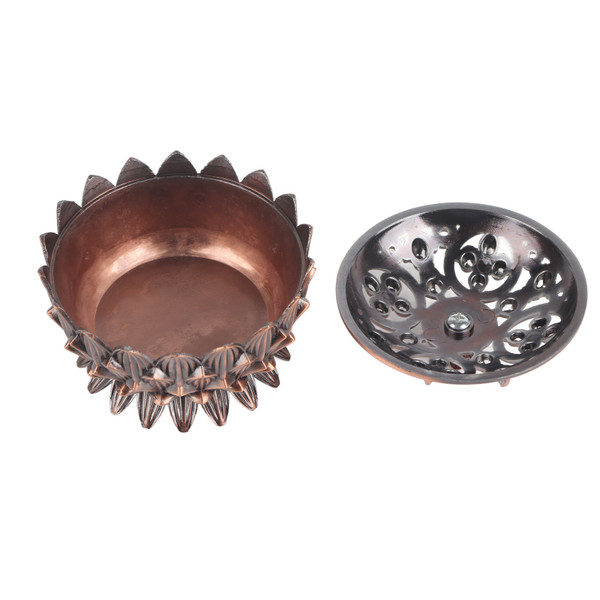 Tibet Incense Burner Classic Elegant Lotus Ferroalloy Incense Furnace with Incense Stick Holder for Home Decoration
